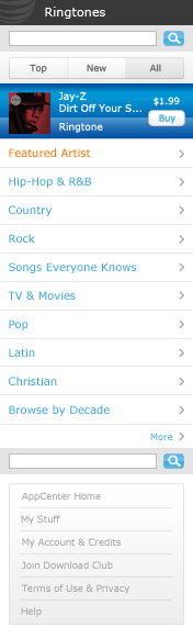 ATT AppCenter All Ringtones