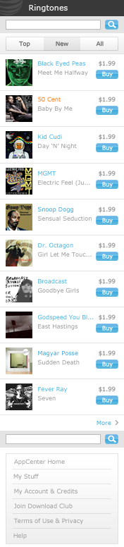 ATT AppCenter New Ringtones